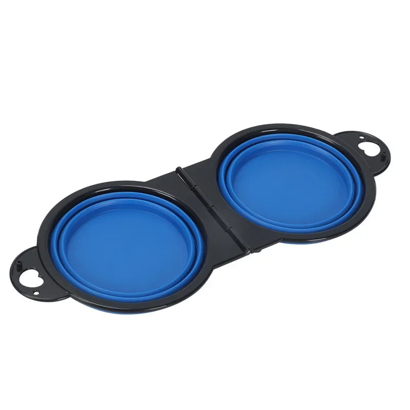 2 In 1 Foldable Dual Bowl For Dog And Cat Portable Travel Feeding Drinking Bowl