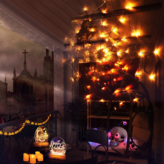Halloween LED Spider Web Light for Indoor and Outdoor Decoration USB Type