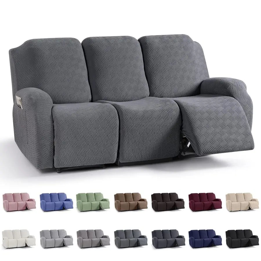 Stretch Recliner Sofa Covers Stripe Jacquard Slipcovers for Recliners
