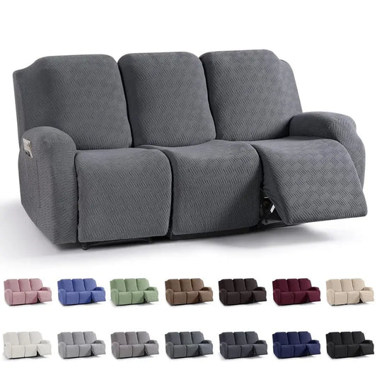 Stretch Recliner Sofa Covers Stripe Jacquard Slipcovers for Recliners