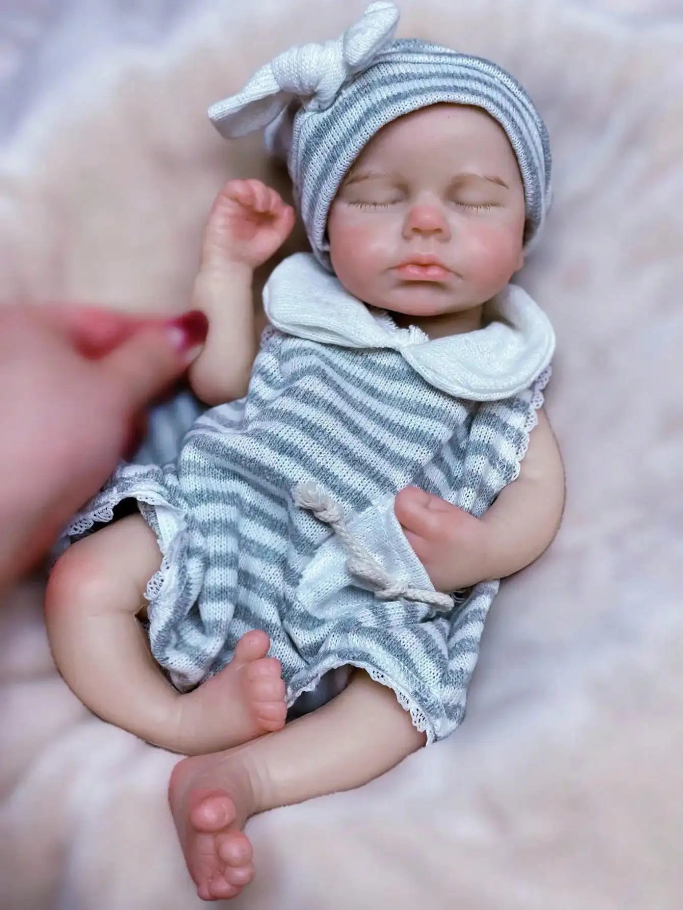 Saskia Full Body Silicone Reborn Doll 13 Inch Open Mouth
