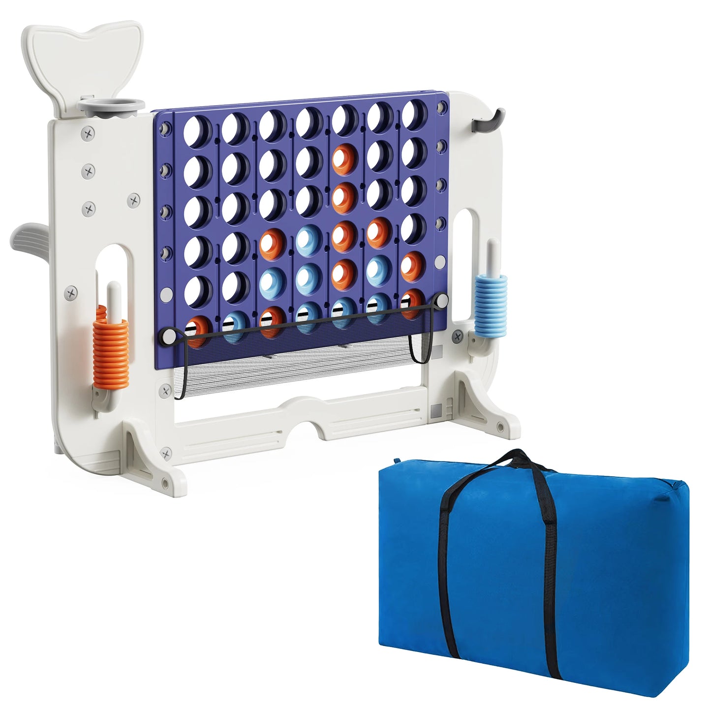 Kids Giant 4 To Score Mesh Bag Connect Four Ring Toss Golf And Basketball Hoop