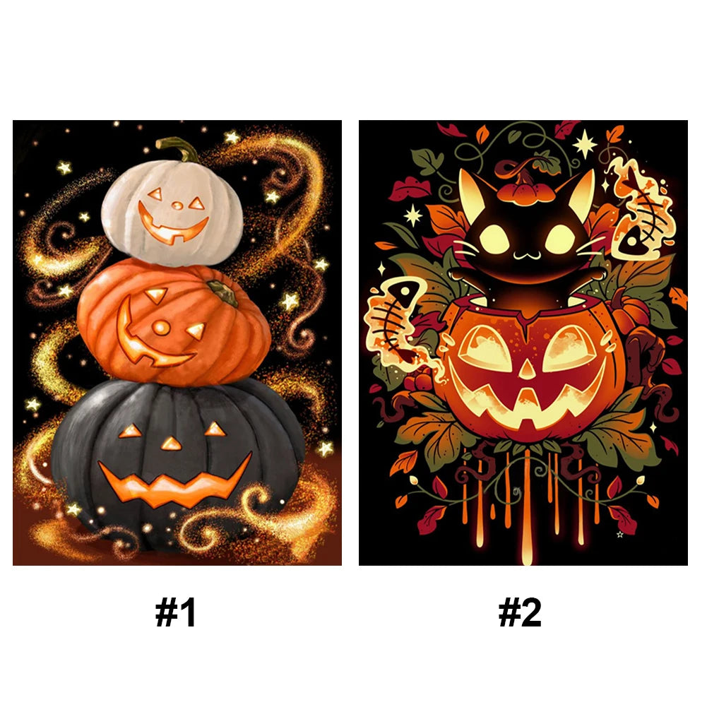 Halloween Pumpkin Cross Stitch With Eco Cotton Thread 11CT
