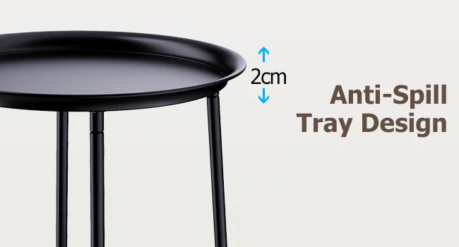 Outdoor Bamboo 2 Tier Side Table Weather Resistant Patio End Table