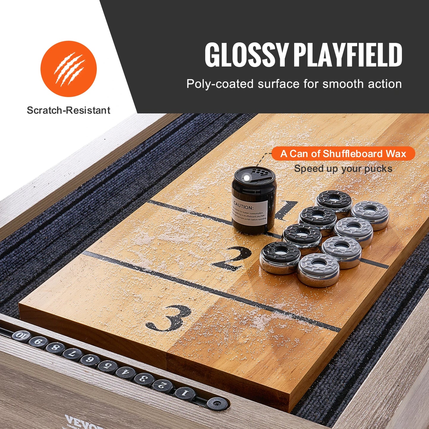 SucceBuy 11.5ft Shuffleboard Table 2 In 1 Bowling Combo