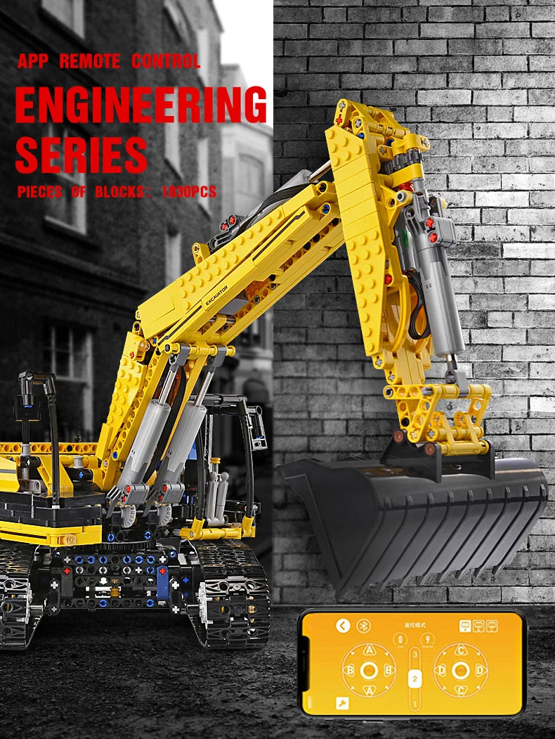 Mould King 13112 Motorized Excavator Building Block With Remote Control