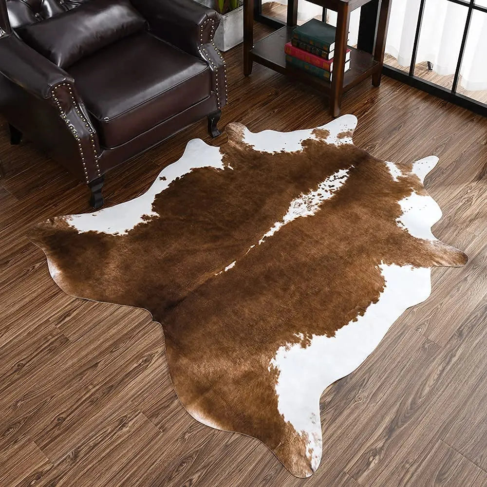 American Style Animal Print Faux Fur Cowhide Rug for Bedroom Living Room Carpet Home Decoration Floor Mats