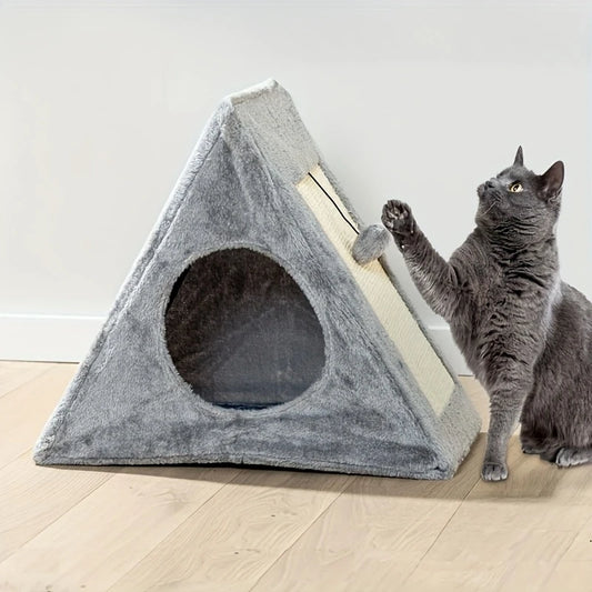 Cat Bed Under 15 Lbs With Plush Ball Toy Scratching Board