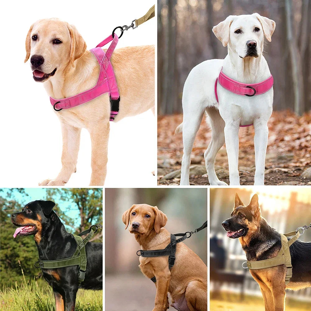 Nylon Durable No Pull Dog Harness With Handle Reflective