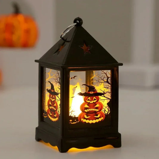Halloween Storm Lantern LED Pumpkin Lamp Night Light