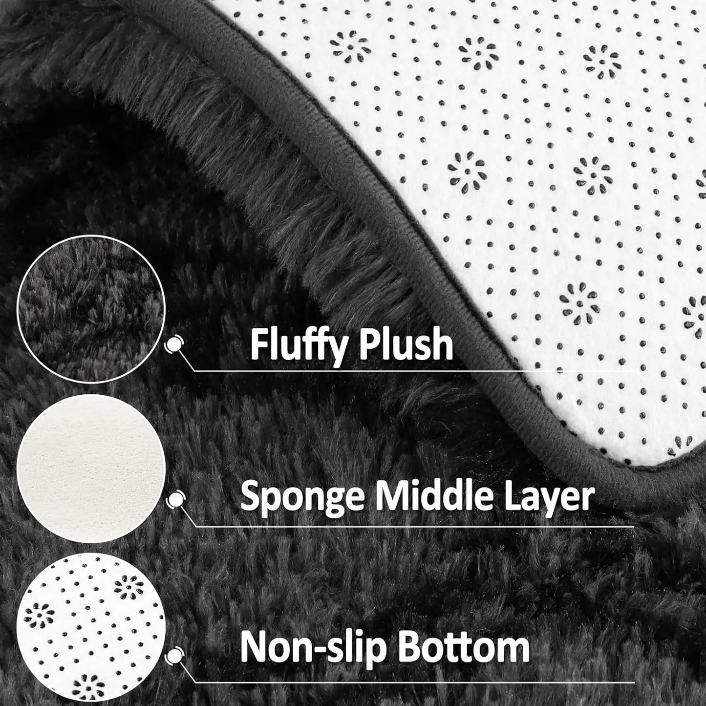 Large Shag Area Rugs for Bedroom Super Soft Plush Fluffy Carpet Non Slip Indoor Floor Rug for Kids Nursery Girl