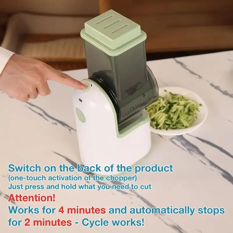 Electric Vegetable Cutter And Slicer 3 In 1 Garlic Shredder