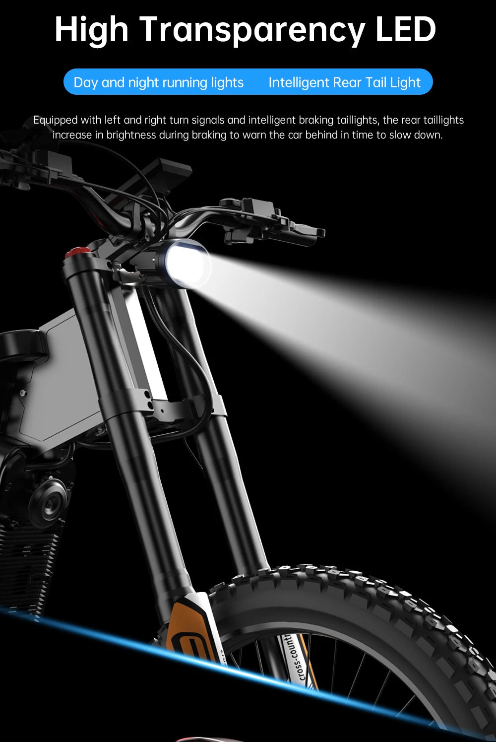 EKX X21 Max Electric Offroad Ebike 3000W 60V 30Ah 85Kmh