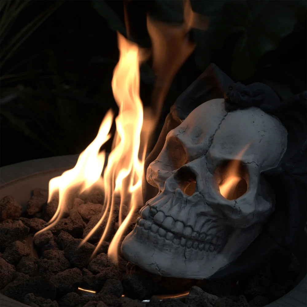 Demon Skull Gas Log Ventless Fire Pit Outdoor Decor
