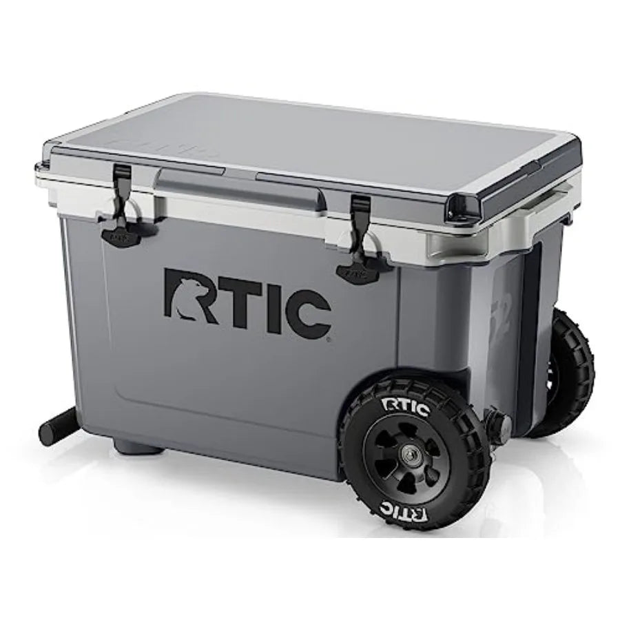 52 Quart Ultra Light Wheeled Hard Cooler Insulated Ice Chest for Beach Picnic
