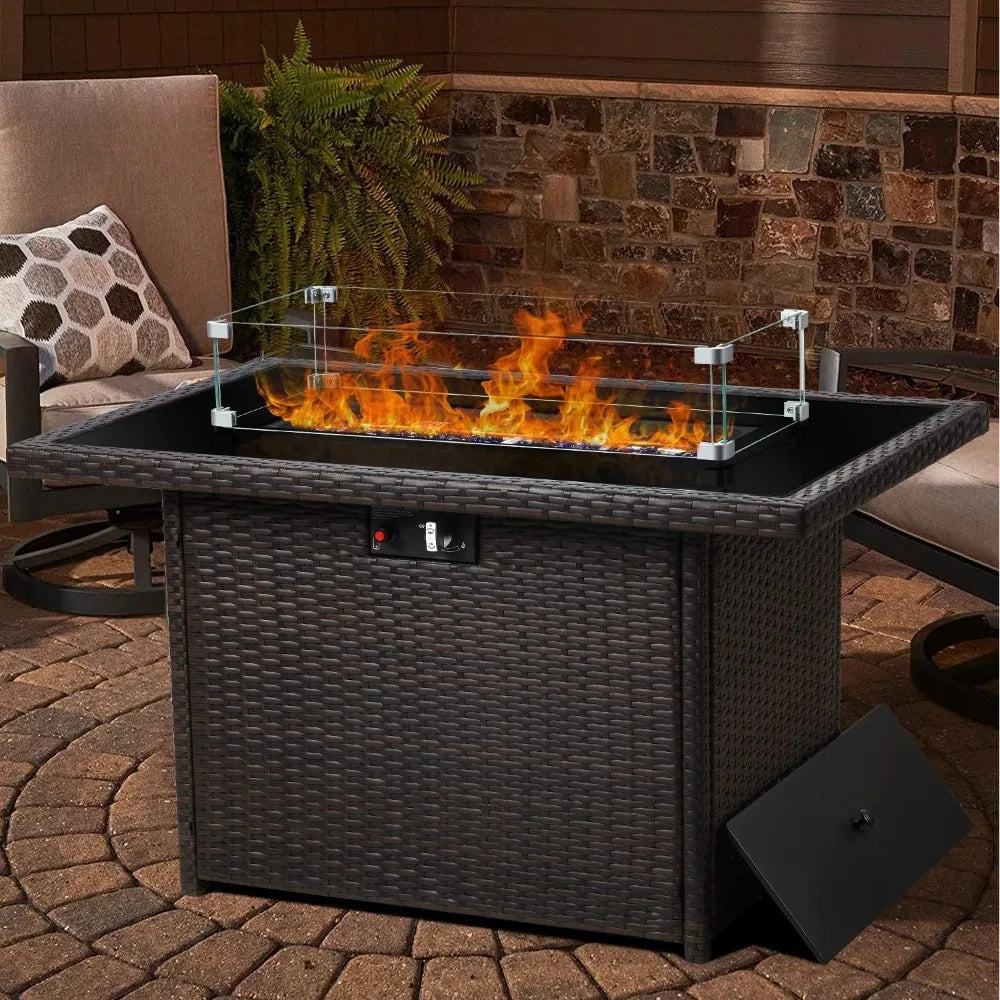 44 Inch Propane Fire Pit Table 55000 BTU Rectangular