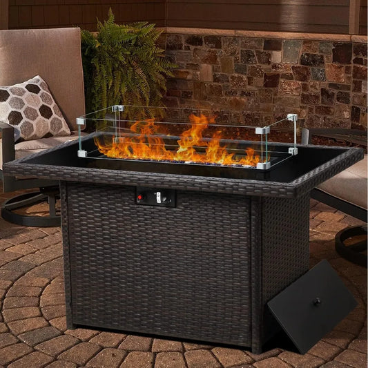 44 Inch Propane Fire Pit Table 55000 BTU Rectangular