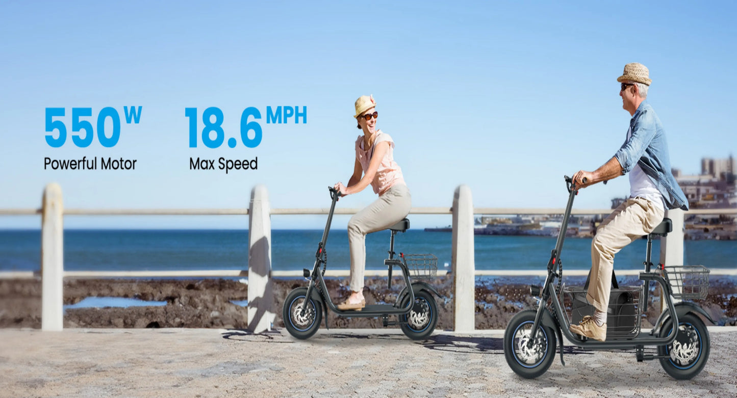 Gyroor Electric Scooter With Pet Basket 3 Riding Modes Foldable For Adults
