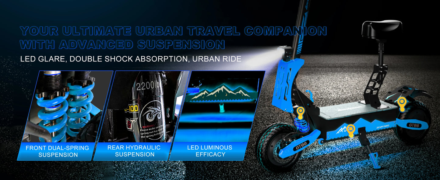 GT08 Electric Scooter 5600W Dual 60V 27Ah 46MPH Offroad