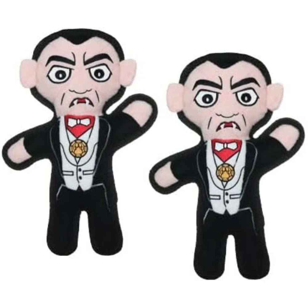 Tuffy World Tuffest Soft Dog Toy Dracula Halloween Squeakers Durable Layers