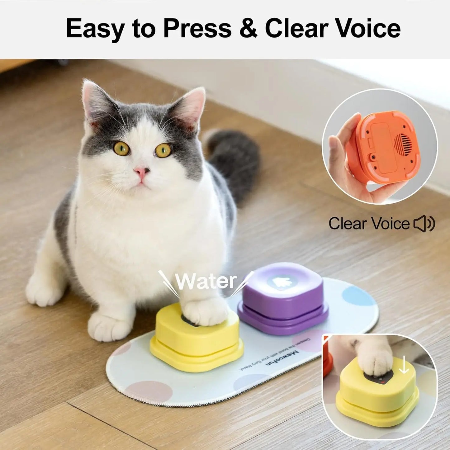 Mewoofun Dog Communication Buttons Talking Kit With Mat