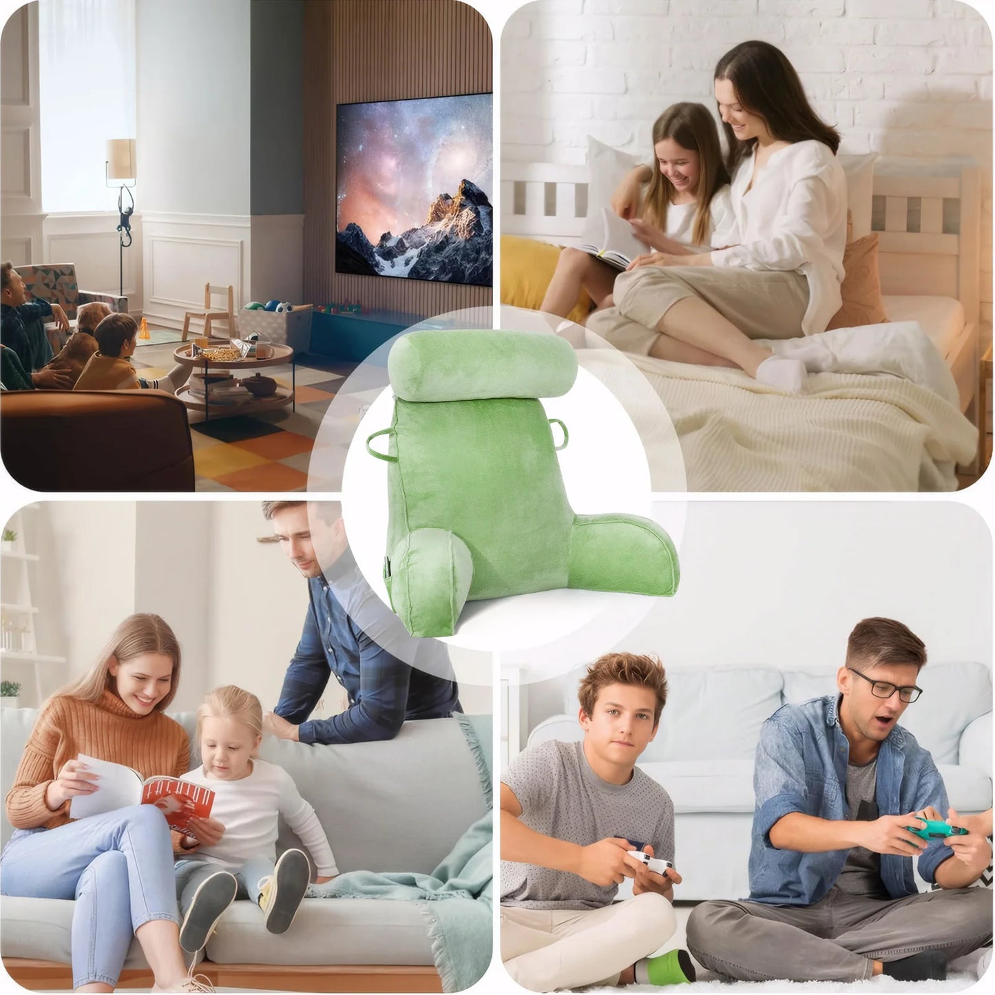 Headboard Pillow Triangle Cushion Large Bolster Backrest Support Wedge Sleeping Pillow for Bed
