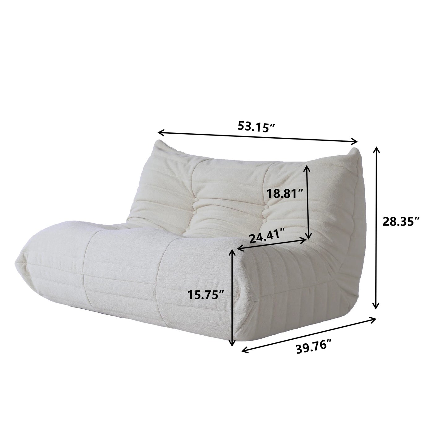 Velvet Teddy Bean Bag Sofa Floor Lounge Chair Foam Filled