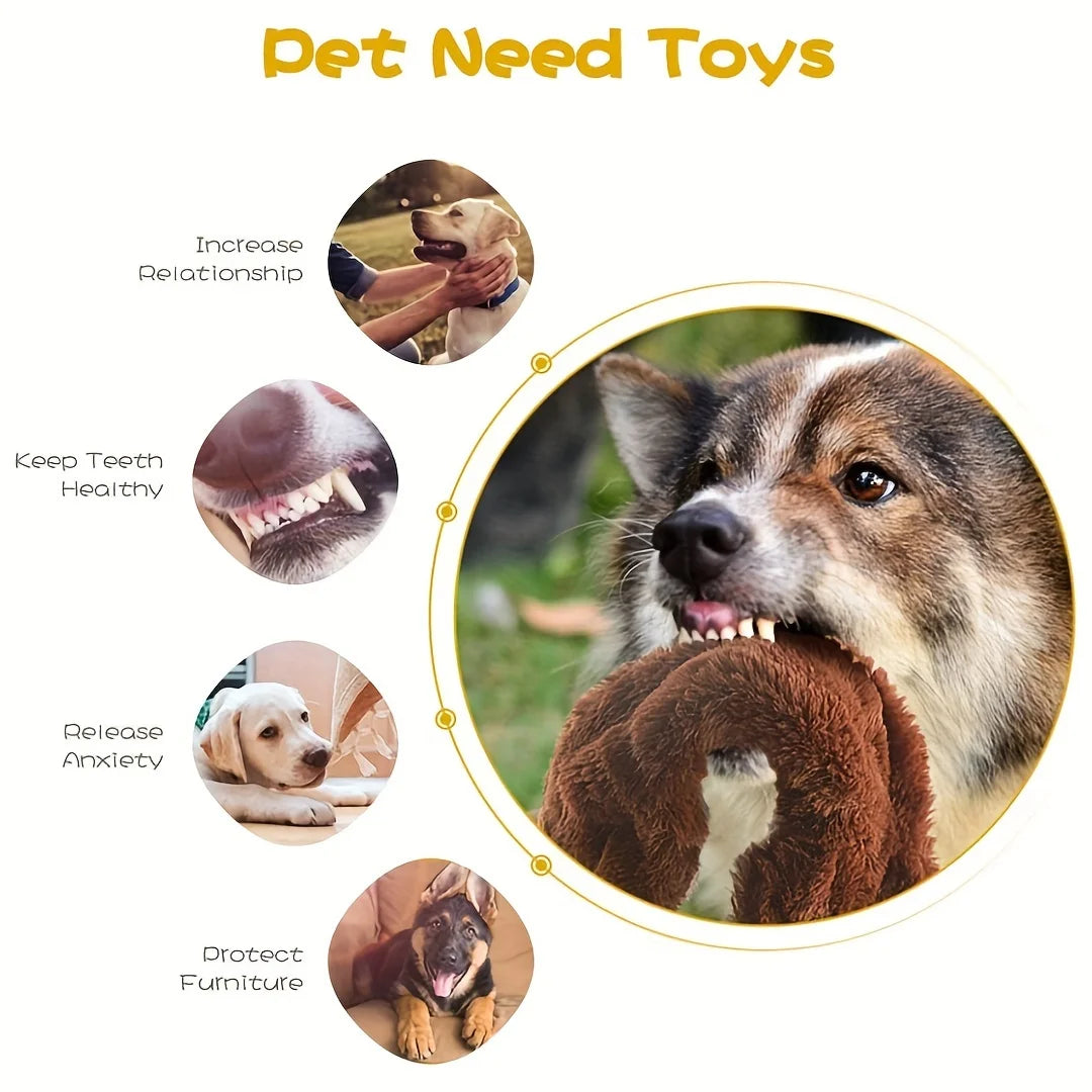 Squeaky Plush Dog Toy Chew For Small To Large Breeds