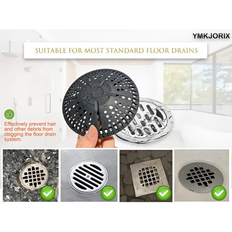 2 Pack Silicone Shower Drain Catcher And Cover For Bathroom
