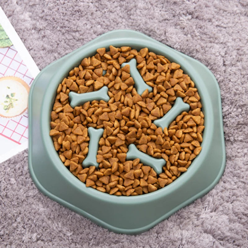 Pet Slow Feeder Bowl Anti Choking Plastic Dish For Small Dogs
