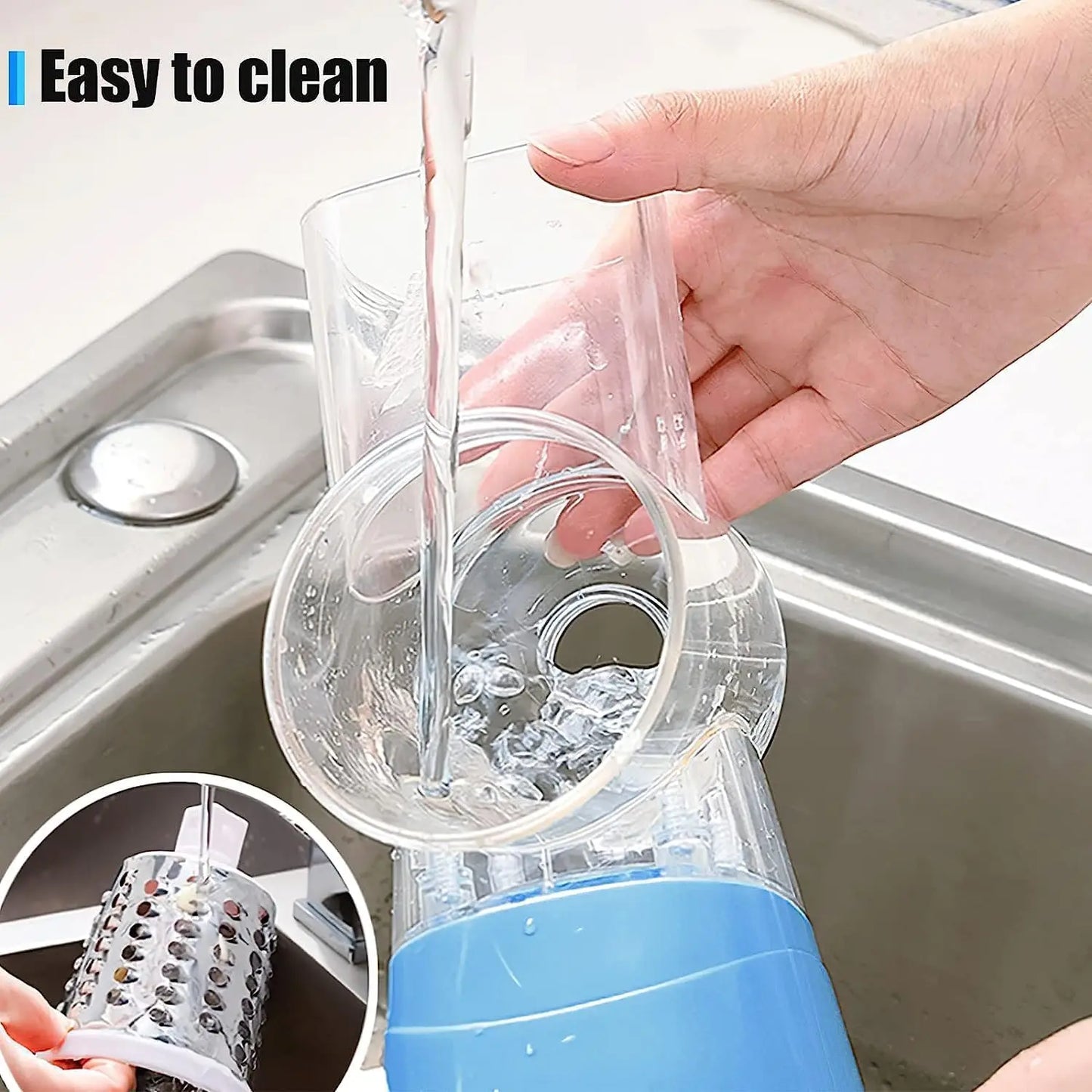 Rotary Cheese Grater 3 in 1 Veg Shredder 3 Drum Blades