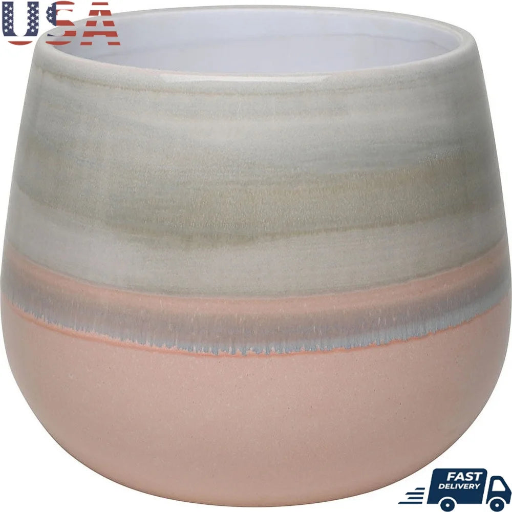 Ceramic Planter With Drainage Holes 10 Inch For Indoor Outdoor Plants
