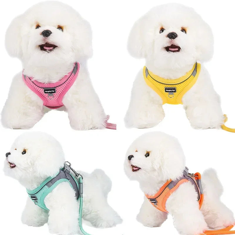 Adjustable Vest Dog Harness for Small Dogs Reflective Leash
