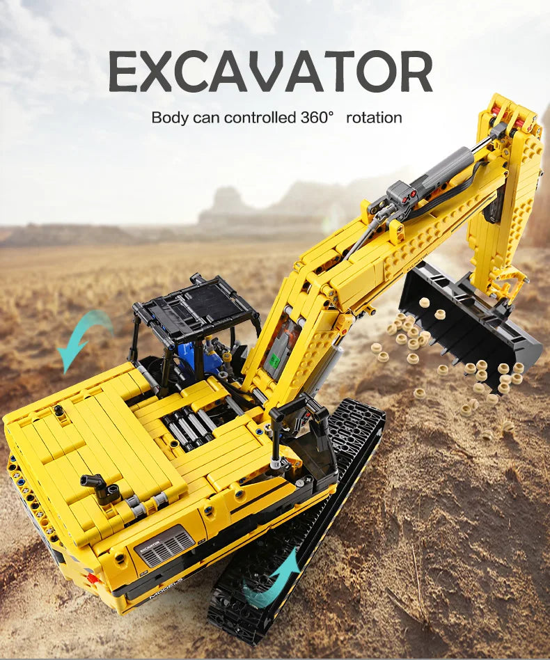 Mould King 13112 Motorized Excavator Building Block With Remote Control