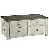 Farmhouse Coffee Table Lift Top Storage Grayish Brown