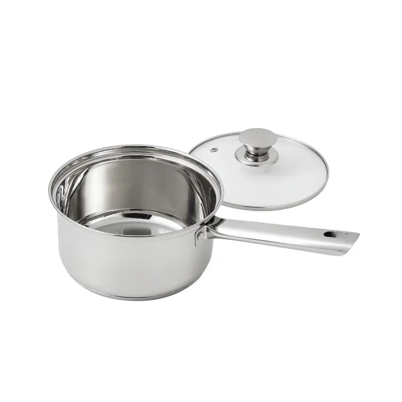 10 Piece Stainless Steel Cookware Set Pots and Pans Kitchen Cooking Set with Stay Cool Handles Dishwasher Safe Silver
