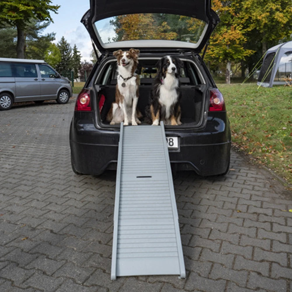 Folding Portable Pet Stair Ramp Non Slip Rug Surface For Cars SUVs And Trucks