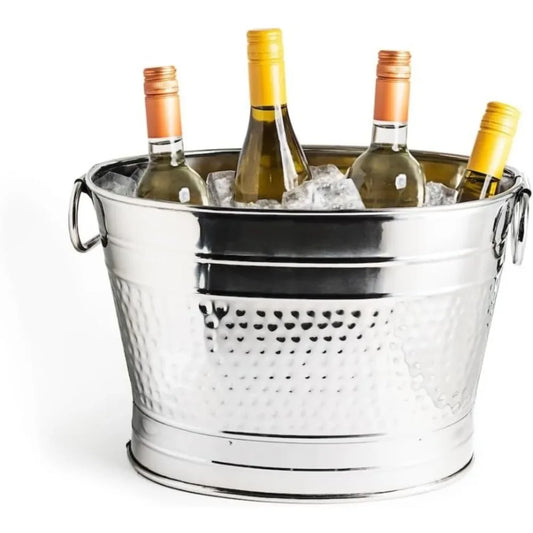 Stainless Steel Ice Bucket With Handles For Wine And Drinks