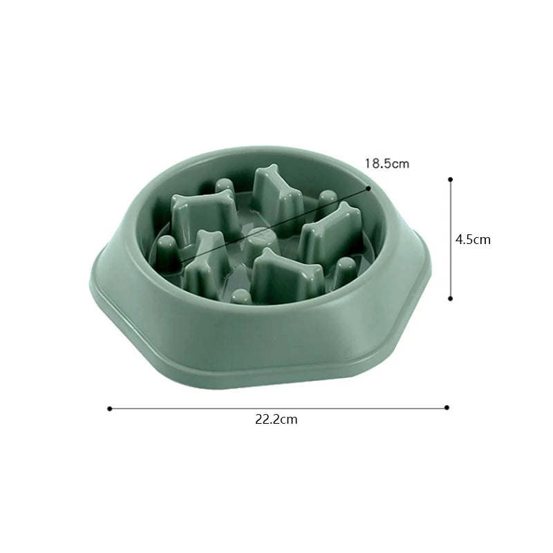 Pet Slow Feeder Bowl For Small Dogs Anti Choking PP Plastic Dish
