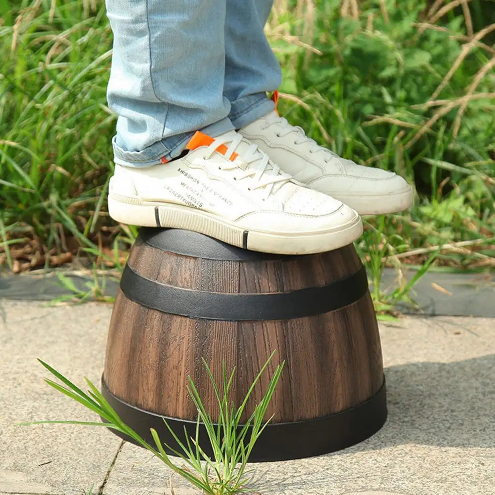 Barrel Shape Imitation Wood Plant Pot Plastic Flowerpot For Indoor Outdoor