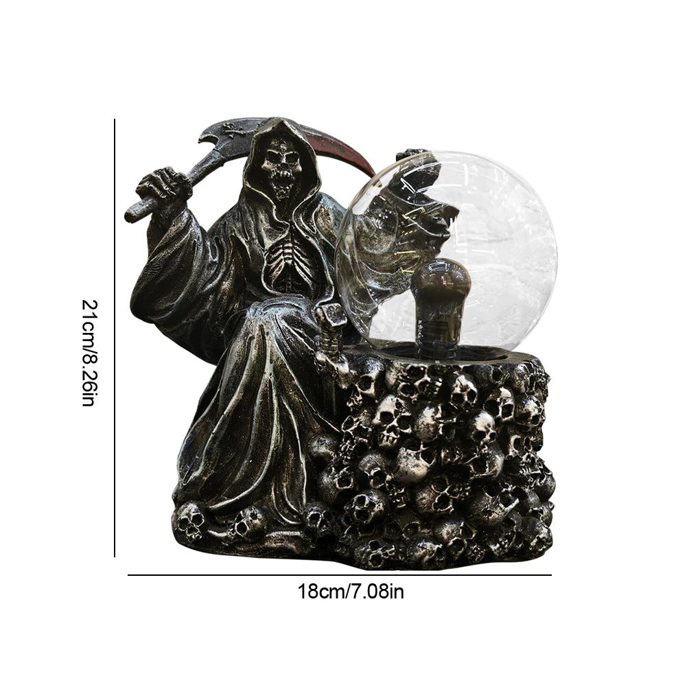 Halloween Light Up Ghost Fortune Teller Touch Sensing Grim Reaper Decor Haunted House Decoration