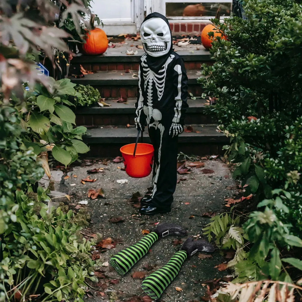 Halloween Witch Legs Prop Upside Down With Broomstick Patio