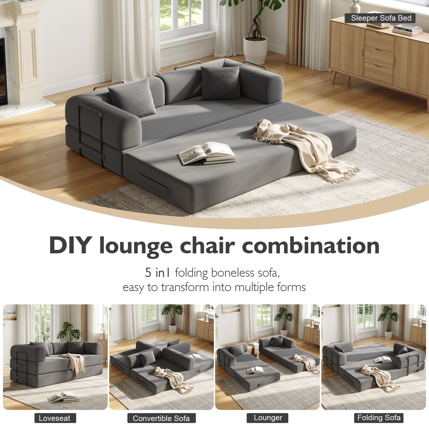 Convertible Floor Sofa Bed With Fixed Shape Frame 5 In 1 Living Room Sofa
