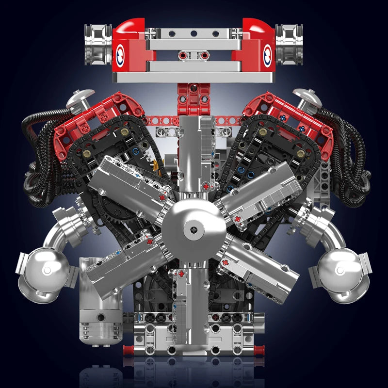 Mould King 10169 Speed Car V12 Engine Building Block Set For Kids Christmas Gift