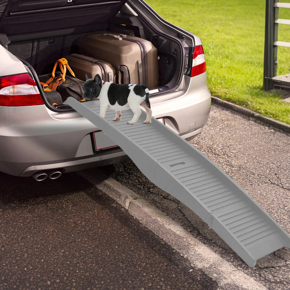 Folding Portable Pet Stair Ramp Non Slip Rug Surface For Cars SUVs And Trucks