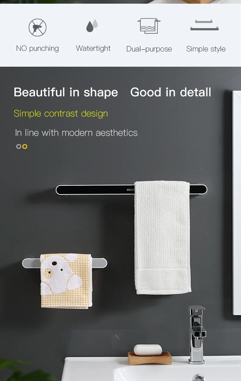 Self Adhesive Wall Mounted Towel Rack Bar Kitchen Organizer