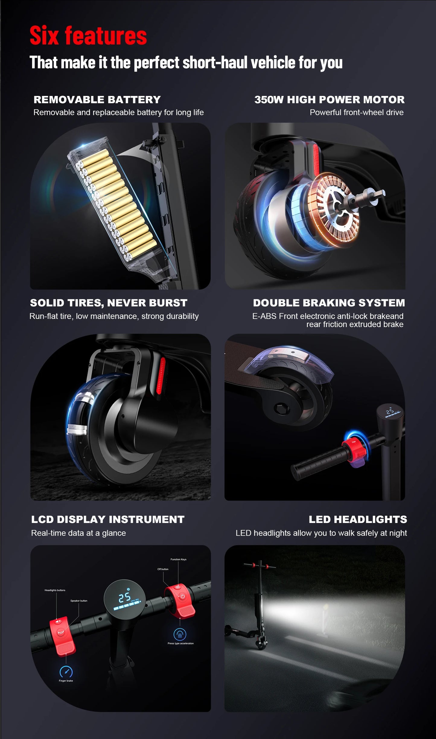 HX Foldable Electric Scooter 350W 25kmh 36V For Adults