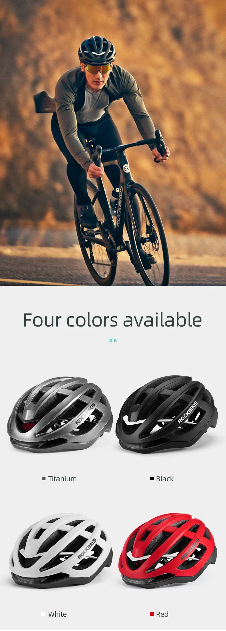 RockBros Bike Helmet MTB Road Cycling Integrally Molded Ultralight Breathable