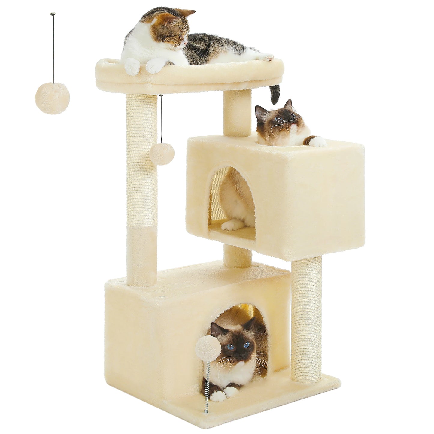 Large Indoor Cat Tree With Multi Level Tower Spacious Condos And Scratching Pad