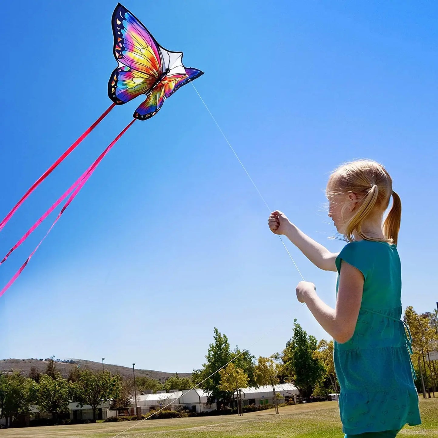 Butterfly Kite For All Ages 55x28 Inch Easy Fly Beginner With 300ft Line